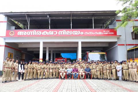 SPC cadets visited the Fire Station at Kunnamkulam